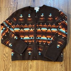 Rare Original Vintage Pendleton Cardigan Sweater, 100% cotton, S